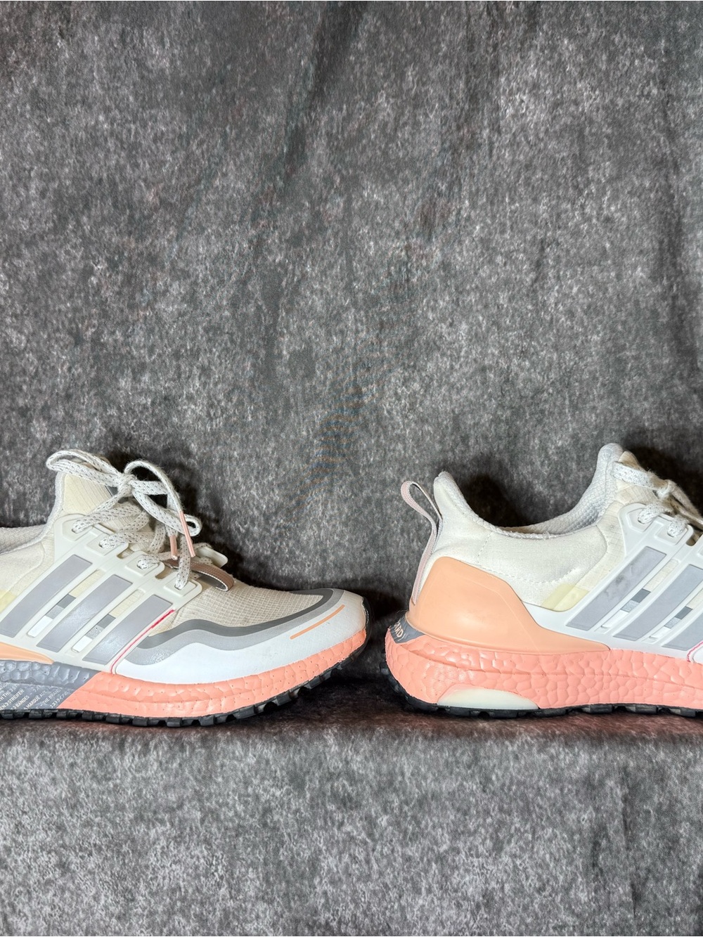adidas Women's Light Gray and Peach Athletic Sneakers